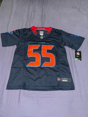 NFL Youth Navy Football Jersey with Bright Orange 55